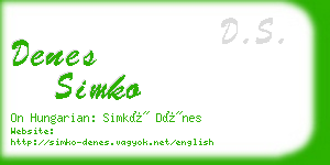 denes simko business card